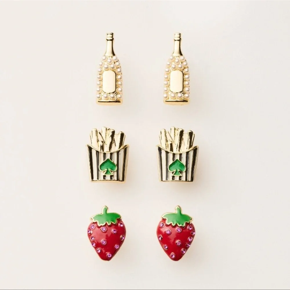 NWT Kate Spade Mixed Novelty Stud Earrings 3pk